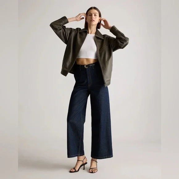 100% Leather Oversized Bomber Jacket - Picture 2 of 6